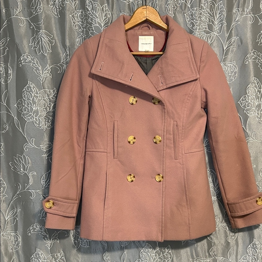 Thread & Supply Military-Style Peacoat with Gold Buttons